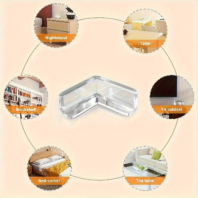 Set of 10 Transparent Silicone Corner Protectors for Safety, Including Power Socket And Table Edge Guards