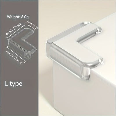 Set of 10 Transparent Silicone Corner Protectors for Safety, Including Power Socket And Table Edge Guards